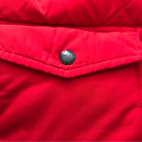 SOLD - GAP Red Warm Fall Winter Puffer Snap Pocket Full Zipper Puffy Vest Size 5 - Picture 3 of 12